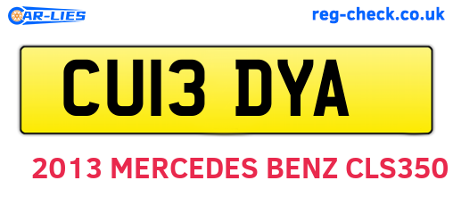 CU13DYA are the vehicle registration plates.