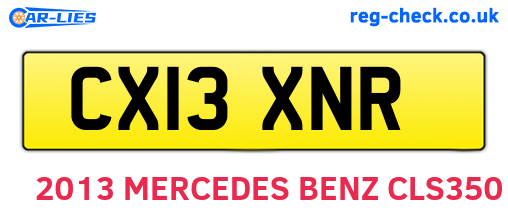 CX13XNR are the vehicle registration plates.
