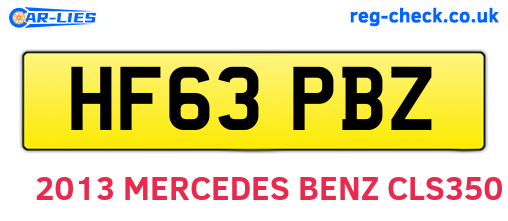 HF63PBZ are the vehicle registration plates.