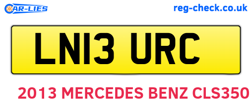LN13URC are the vehicle registration plates.