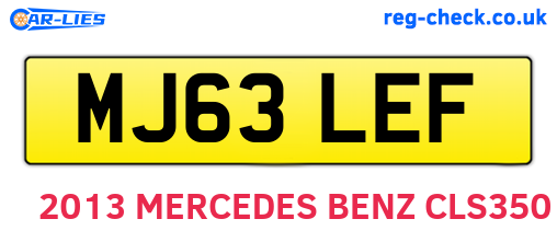 MJ63LEF are the vehicle registration plates.