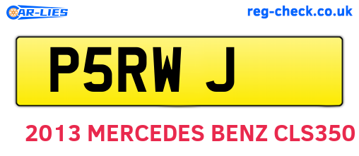 P5RWJ are the vehicle registration plates.
