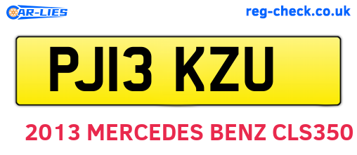 PJ13KZU are the vehicle registration plates.