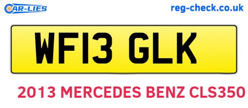 WF13GLK are the vehicle registration plates.