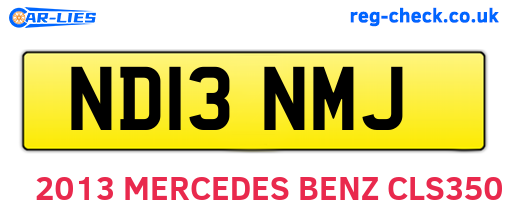 ND13NMJ are the vehicle registration plates.