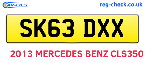 SK63DXX are the vehicle registration plates.