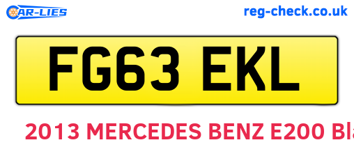FG63EKL are the vehicle registration plates.