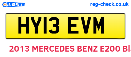 HY13EVM are the vehicle registration plates.
