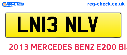 LN13NLV are the vehicle registration plates.