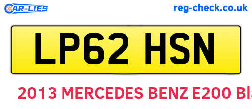 LP62HSN are the vehicle registration plates.