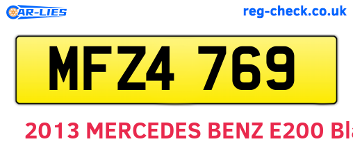 MFZ4769 are the vehicle registration plates.