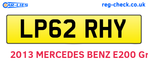 LP62RHY are the vehicle registration plates.