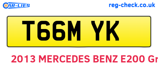 T66MYK are the vehicle registration plates.