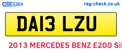 DA13LZU are the vehicle registration plates.