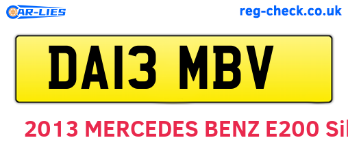 DA13MBV are the vehicle registration plates.