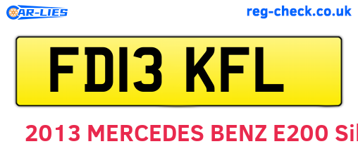 FD13KFL are the vehicle registration plates.