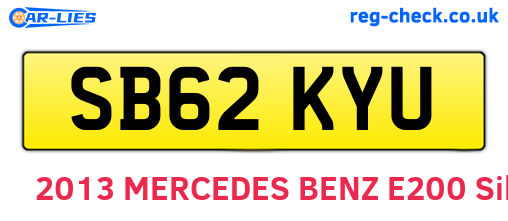 SB62KYU are the vehicle registration plates.