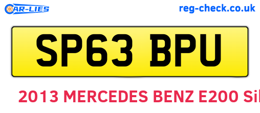 SP63BPU are the vehicle registration plates.