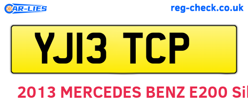 YJ13TCP are the vehicle registration plates.