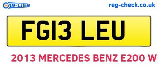 FG13LEU are the vehicle registration plates.