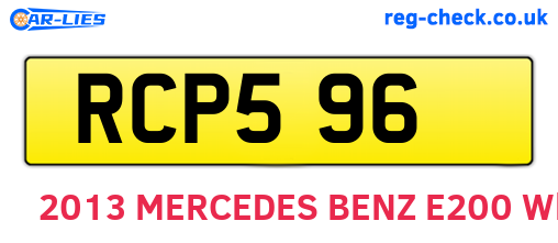 RCP596 are the vehicle registration plates.