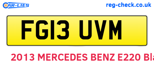 FG13UVM are the vehicle registration plates.