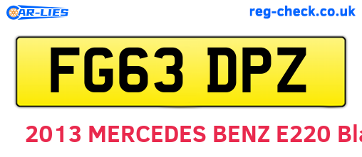 FG63DPZ are the vehicle registration plates.