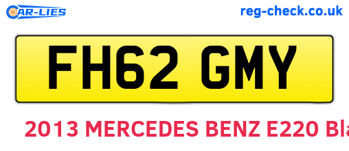 FH62GMY are the vehicle registration plates.