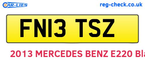FN13TSZ are the vehicle registration plates.