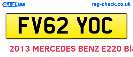 FV62YOC are the vehicle registration plates.