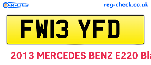 FW13YFD are the vehicle registration plates.