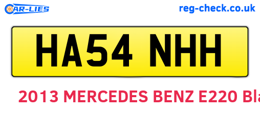 HA54NHH are the vehicle registration plates.