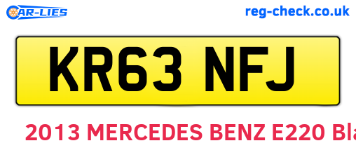 KR63NFJ are the vehicle registration plates.