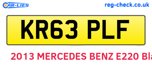 KR63PLF are the vehicle registration plates.