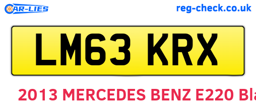LM63KRX are the vehicle registration plates.