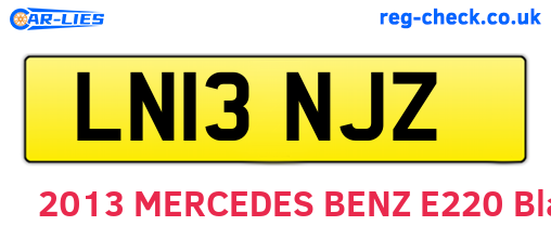 LN13NJZ are the vehicle registration plates.