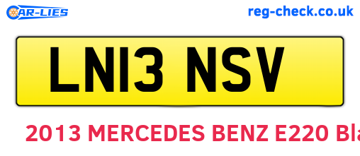 LN13NSV are the vehicle registration plates.
