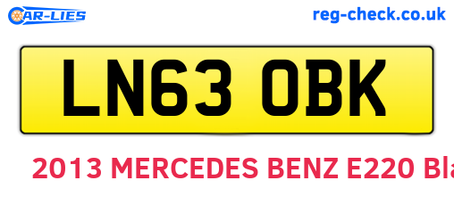 LN63OBK are the vehicle registration plates.