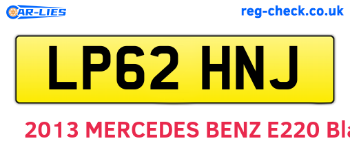 LP62HNJ are the vehicle registration plates.