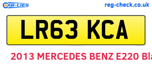 LR63KCA are the vehicle registration plates.