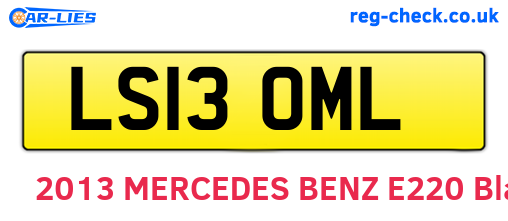 LS13OML are the vehicle registration plates.
