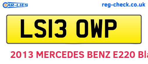 LS13OWP are the vehicle registration plates.
