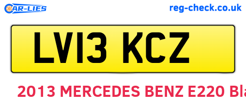 LV13KCZ are the vehicle registration plates.