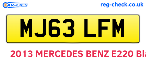MJ63LFM are the vehicle registration plates.