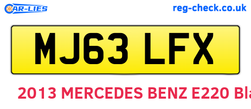 MJ63LFX are the vehicle registration plates.