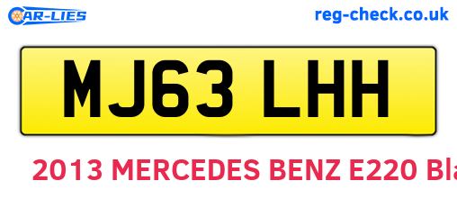 MJ63LHH are the vehicle registration plates.