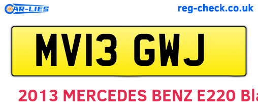 MV13GWJ are the vehicle registration plates.