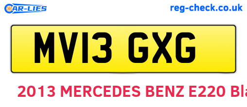 MV13GXG are the vehicle registration plates.