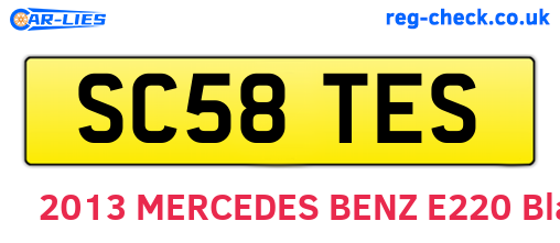 SC58TES are the vehicle registration plates.