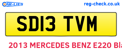 SD13TVM are the vehicle registration plates.